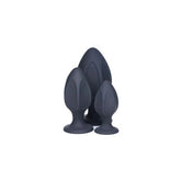 Master Series Triple Juicers Silicone Anal Plug Set Black Butt Plugs